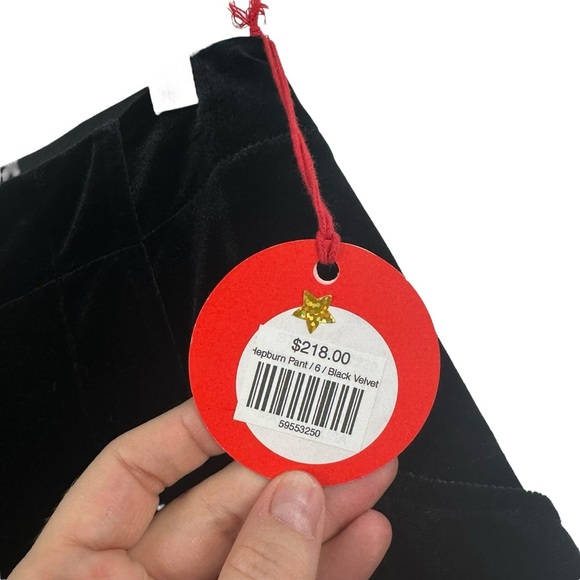 EVA FRANCO NWT Size 6 Hepburn Pant in Black Velvet Wide Leg High Waisted Pocket - Picture 8 of 16